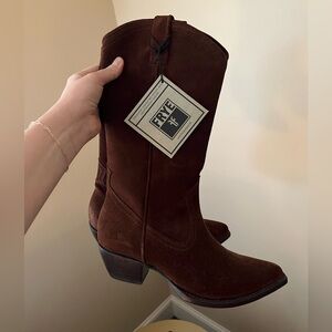 Frye Suede Cowboy Boots